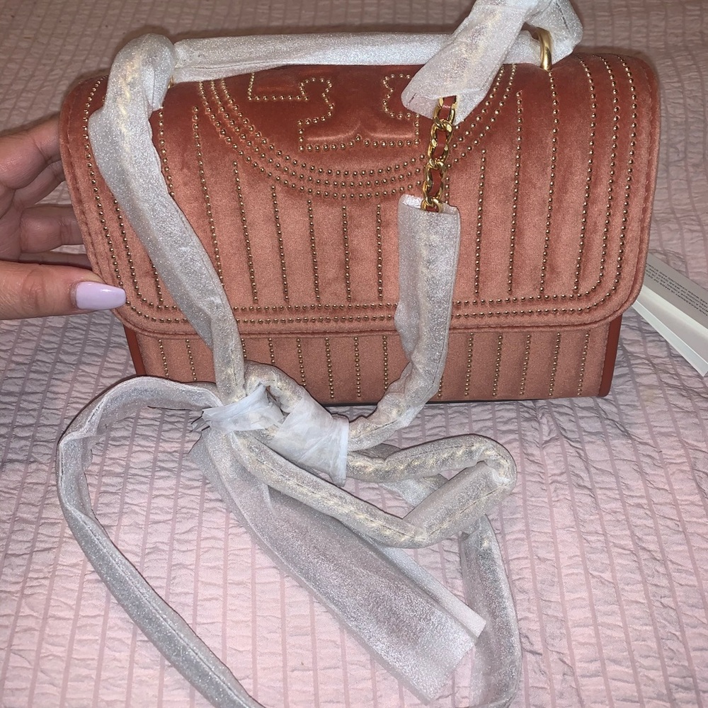Tory Burch Velvet Fleming Convertible Stud  Bag